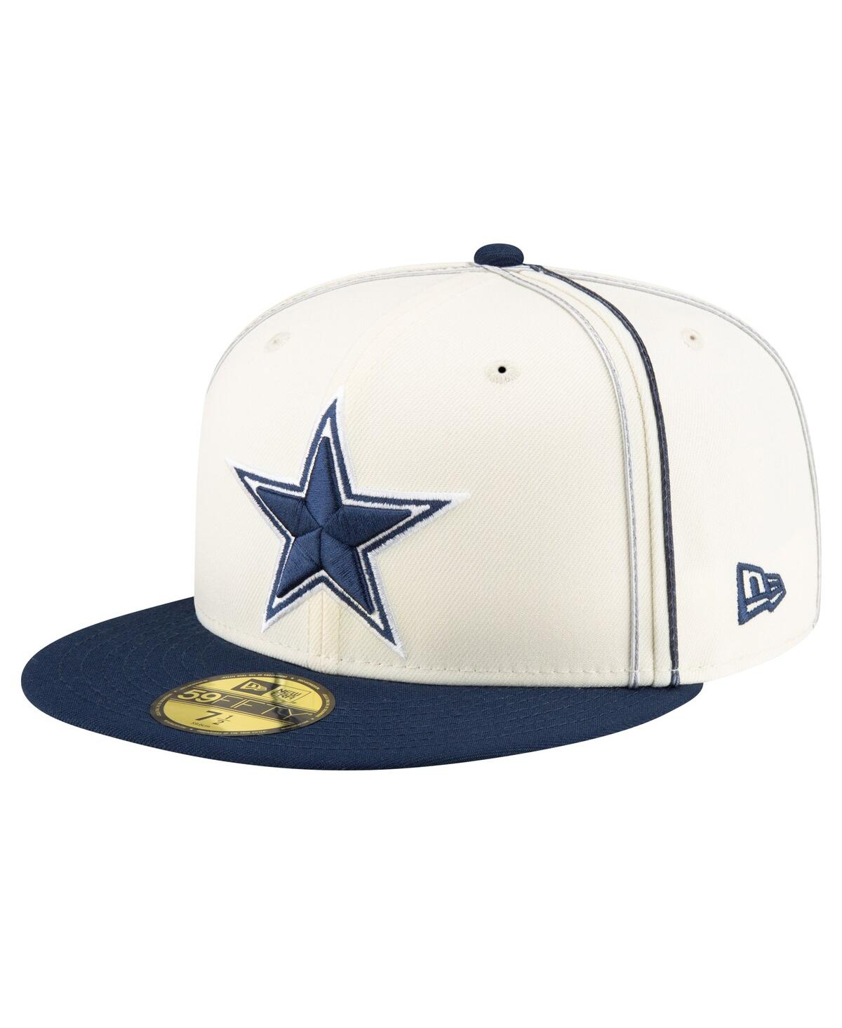 Men's Cream Dallas Cowboys Soutache 59FIFTY Fitted Hat - Cream Navy