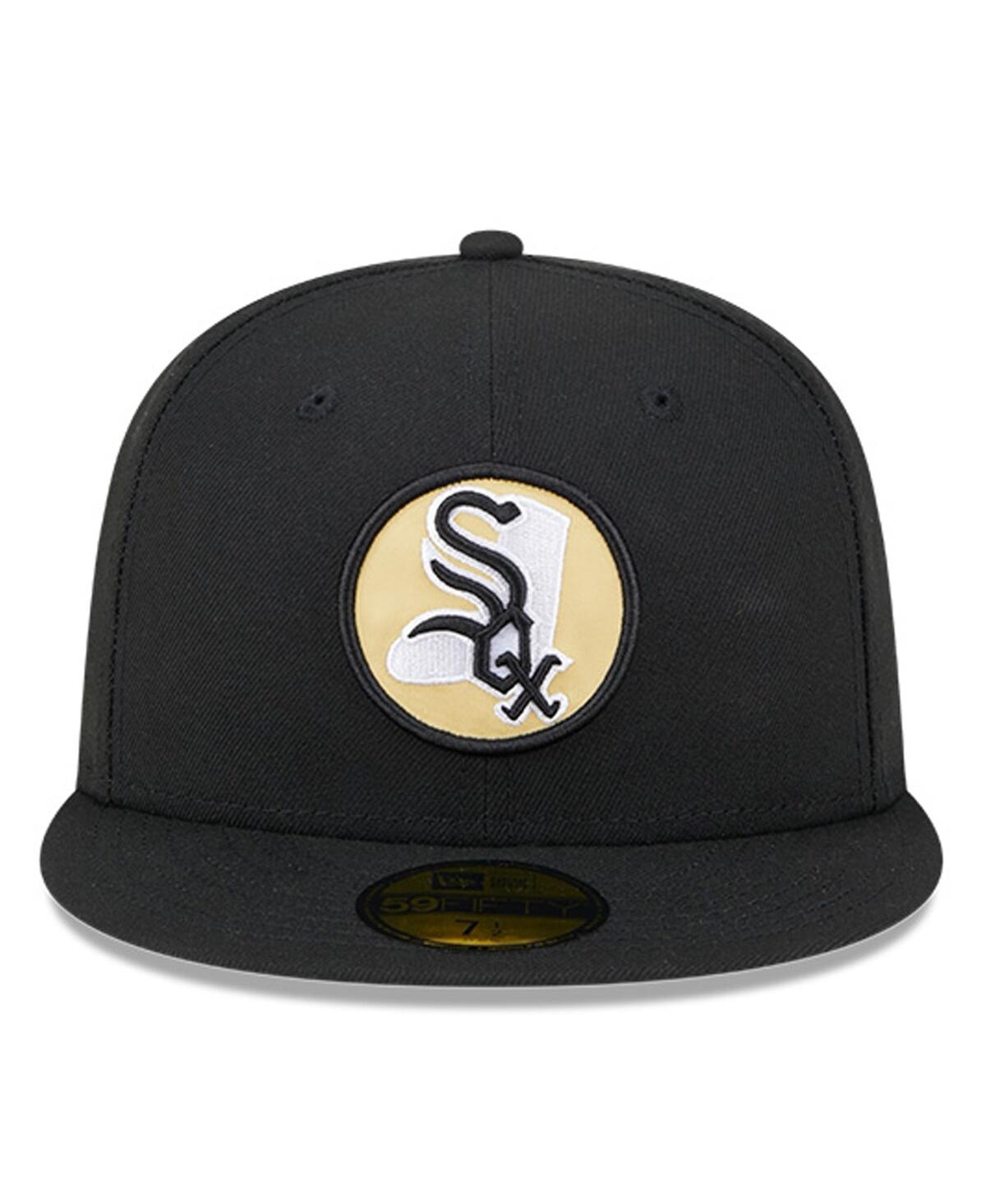 NEW ERA MEN'S BLACK CHICAGO WHITE SOX 59FIFTY DAY TEAM POP FITTED HAT 