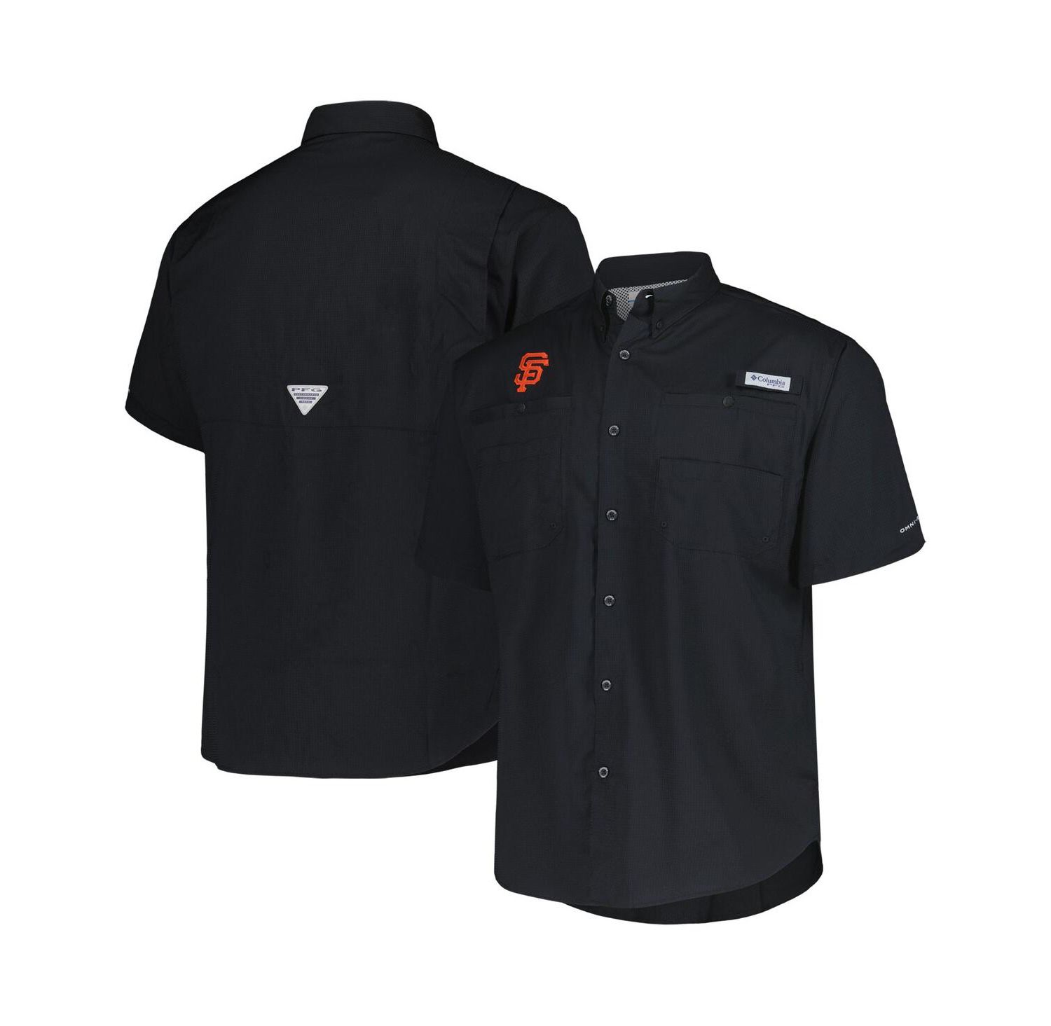 Men's Black San Francisco Giants Tamiami Omni-Shade Button-Down Shirt
