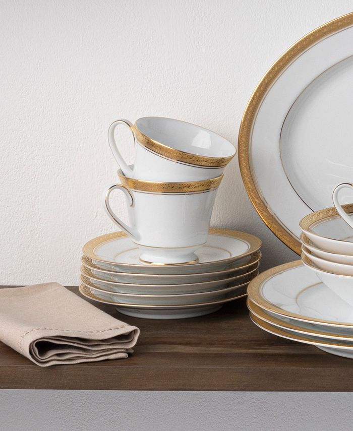 Noritake Crestwood Gold 10.5 In.  Gold  Porcelain Dinner Plates,  Set Of 4 4167 406d