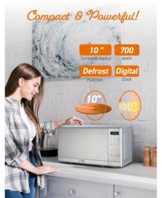 Countertop 0.7 Cu. Ft. 700W, Stainless Steel Microwave Oven