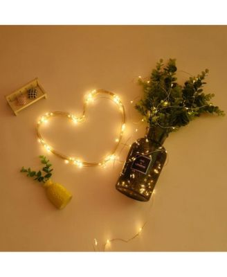 66 ft LED String Lights Battery Operated Starry Fair Rope Lights 8 Modes Remote Christmas