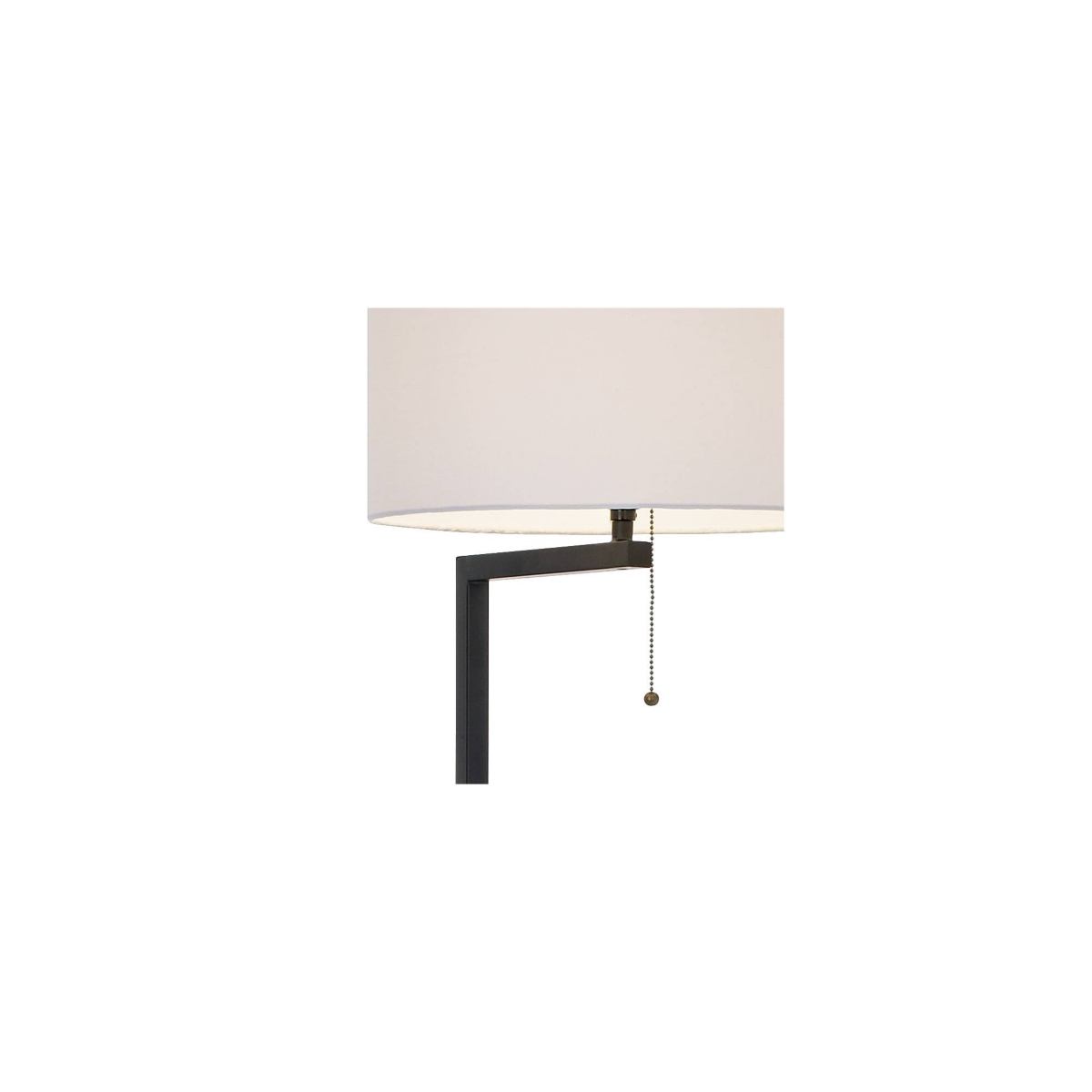 360 Lighting Space Saver Modern Style Standing Floor Lamp with Glass Tray End Table TallMetal White Fabric Sleek Drum Shade Decor for Livin