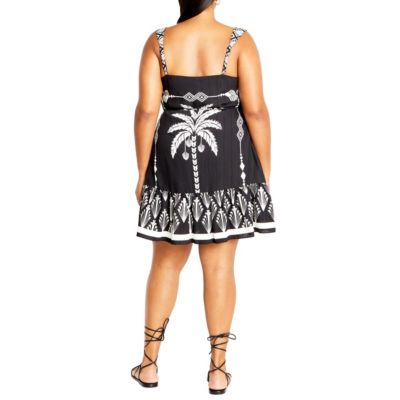 Plus Size Peta Border Print Dress