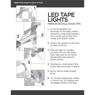 Warm White 16 1/2-Foot Long LED Tape Light Kit
