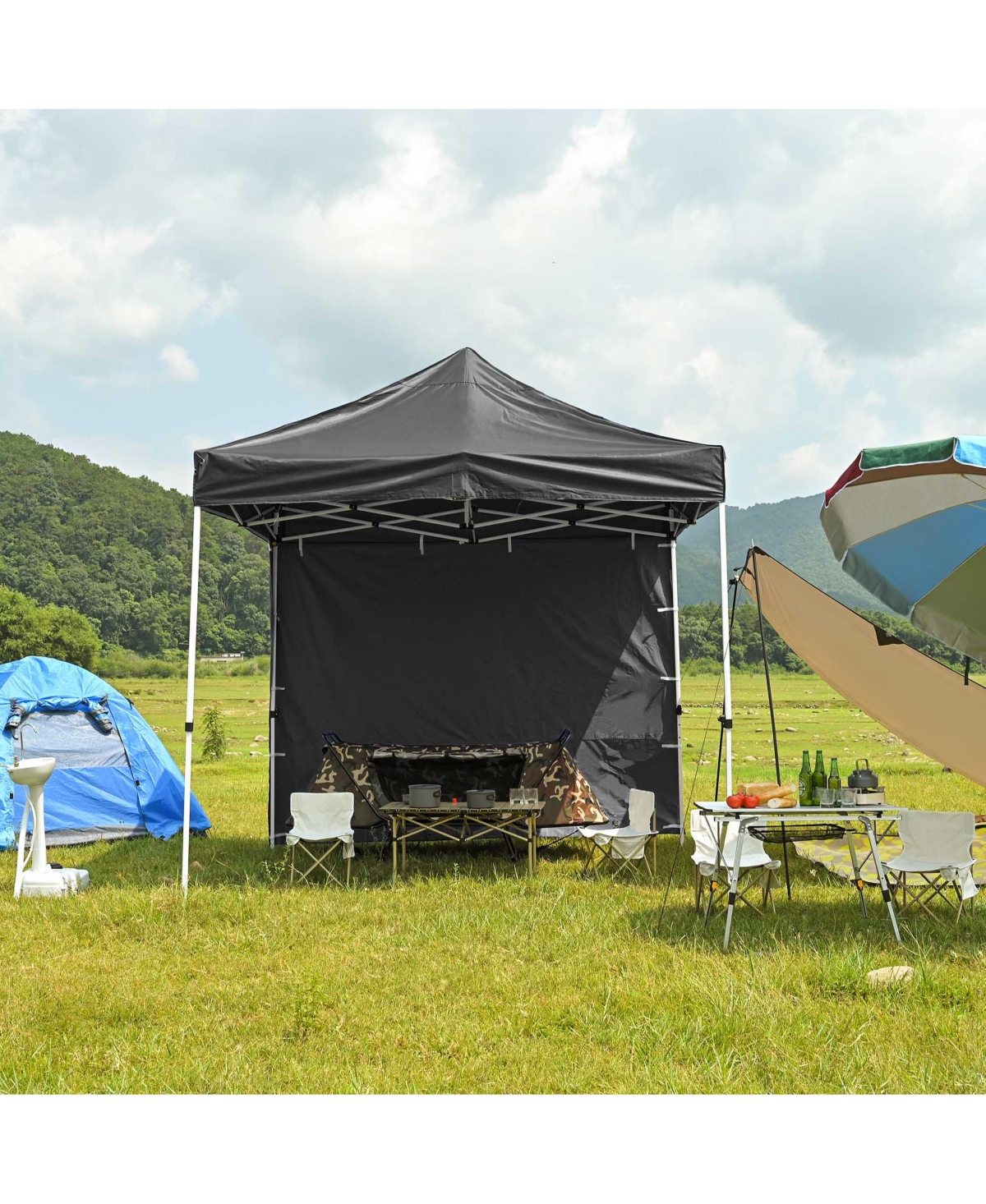 Instahibit UV30+ 1080D 120g Sidewall Fits 10x10ft Canopy Outdoor Picnic 2 Pieces