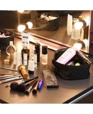 420D Clear Nylon Makeup Travel Toiletry Bag Portable Cosmetic Storage Organizer M