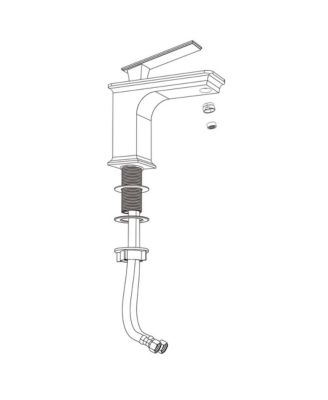 Aquaterior Undermount Sink Cold & Hot Water Simple 1 Hole Bathroom Square Faucet