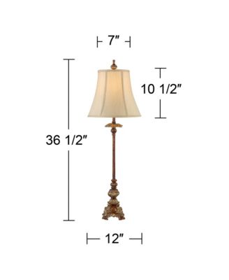 Juliette 36 1/2" Tall Skinny Large Buffet End Table Lamps Set of 2 Brown Light Bronze Finish Living Room Bedroom