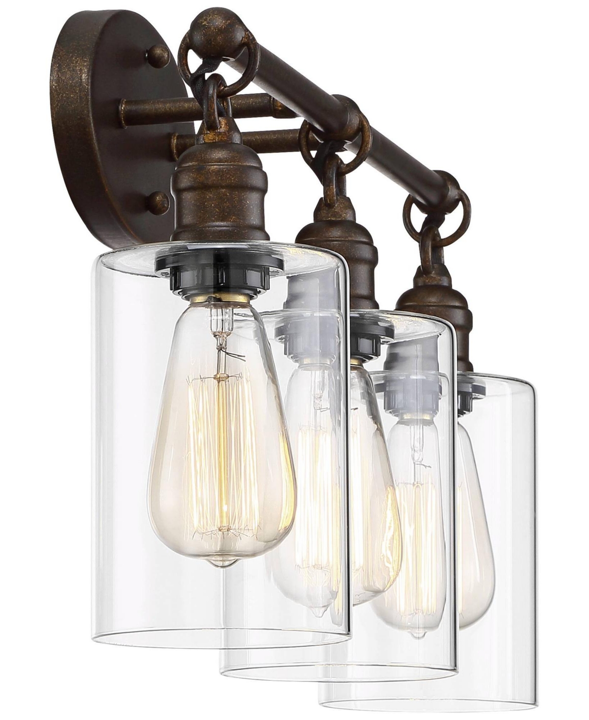 Franklin Iron Works Cloverly Rustic Farmhouse Industrial Wall Light Led Edison Vintage-like Bronze Iron Hardwired 21 3/4