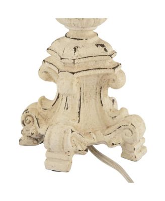 Country Cottage Accent Table Lamp 18 1/4" High French Beige Alabaster Glass Uplight Shade for Living Room Bedroom