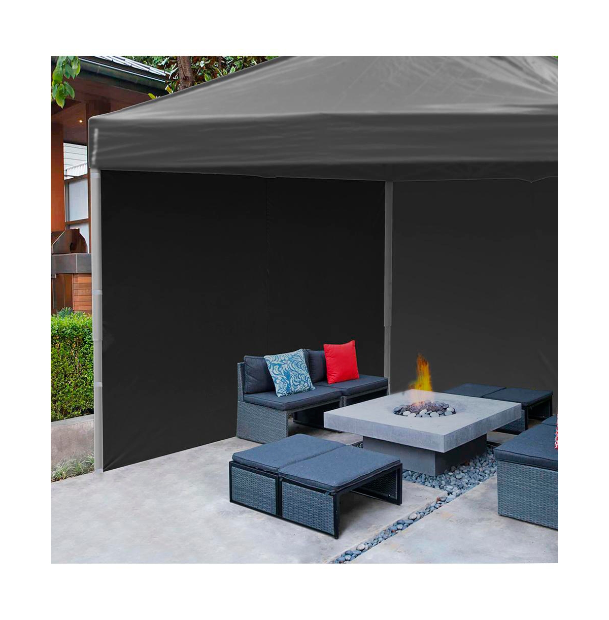 InstaHibit 1080D Privacy Sidewall UV30+ 120g Fits 10x10ft Canopy Gazebo 2 Pieces