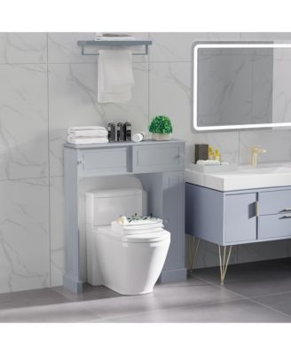 HOMCOM Over the Toilet Storage Cabinet w/ Adjustable Shelves, Toilet Rack