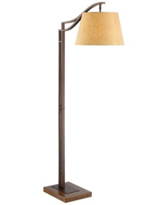 Tahoe Rustic Industrial Downbridge Arc Floor Lamp 60" Tall Bronze Metal Faux Leather Empire Shade for Living Room Reading Bedroom