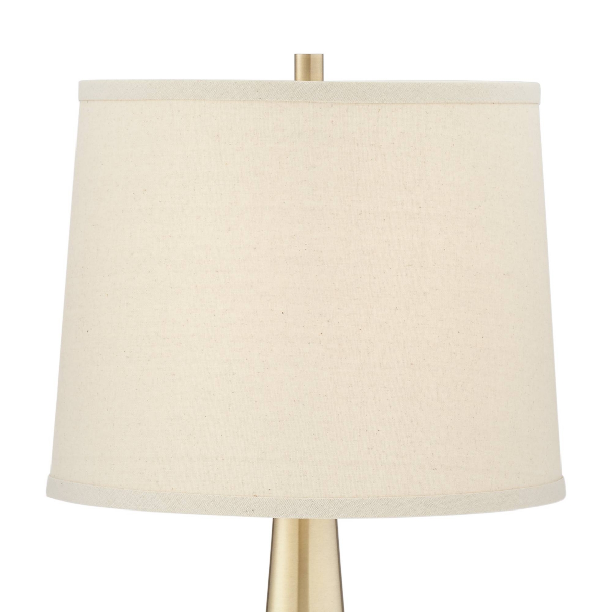 360 Lighting Karla Modern Table Lamps Tall Set of 2 with Usb Charging Port BrassMetal Beige Fabric Drum Shade for Bedroom Living Room House