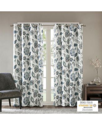 Camille Jacquard Room Darkening Curtain for Bedroom, Grommet Top Design Panels Pair for Living Room, Width 50 length 84 inches Single Panel, Yellow 1 Window Panel