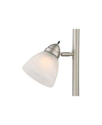 Ellery Modern Torchiere Floor Lamp with Side Lights 72" Tall Brushed Nickel Frosted White Glass Shade for Living Room Reading Bedroom