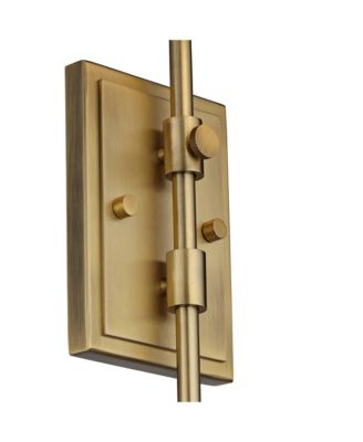 Seline Modern Wall Lamp with Dimmer Warm Gold Metal Plug-in 7" Light Fixture Adjustable Off White Shade for Bedroom Living Room House