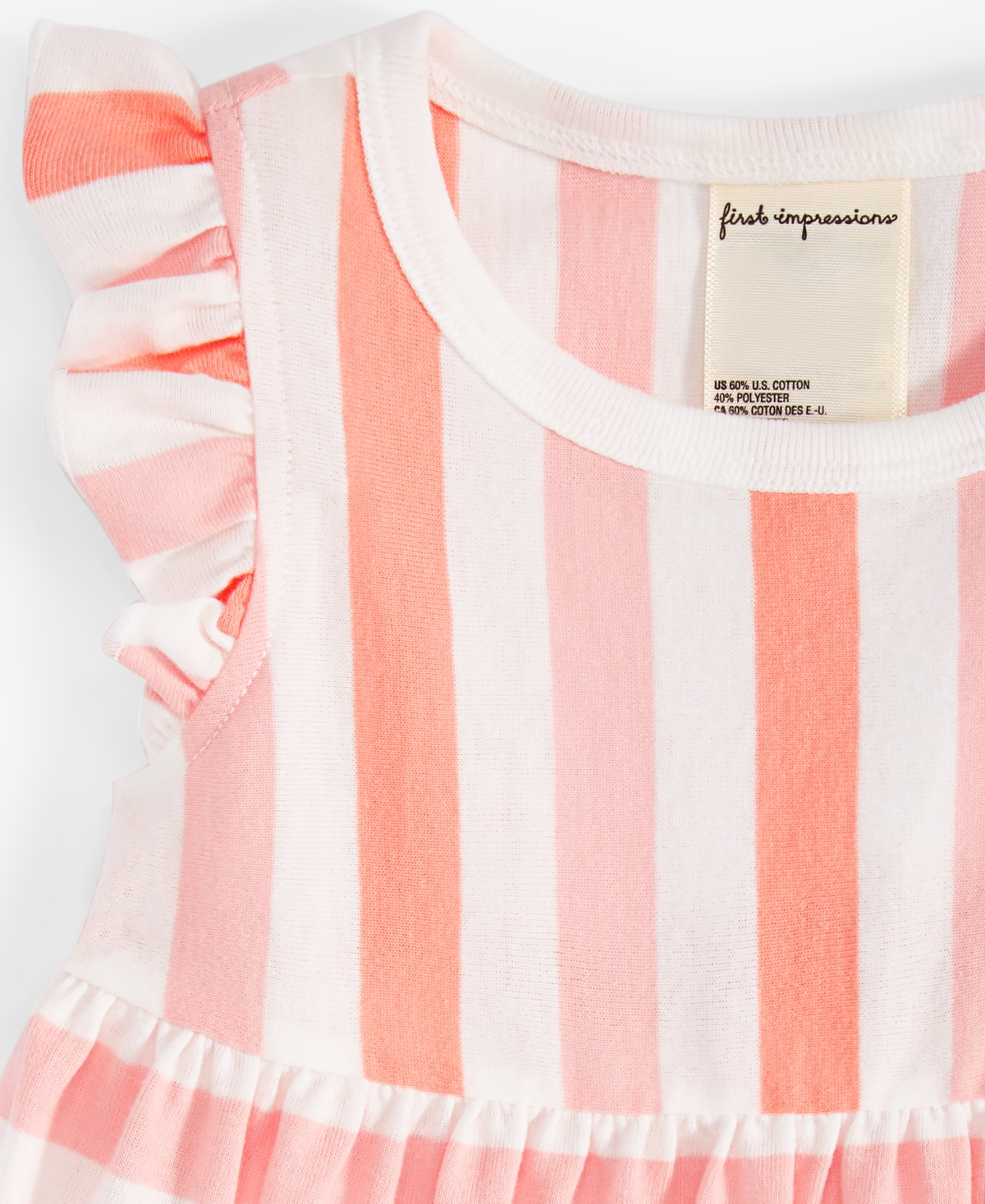 First Impressions Baby Girls Prairie Striped Knit Dress, Created for Macy's