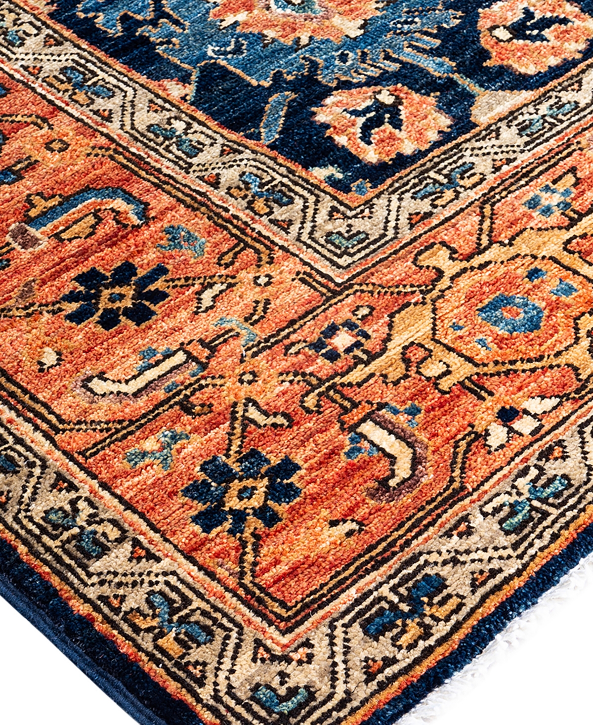 Shop Adorn Hand Woven Rugs Serapi 6'4"x9'1" Area Rug In Blue