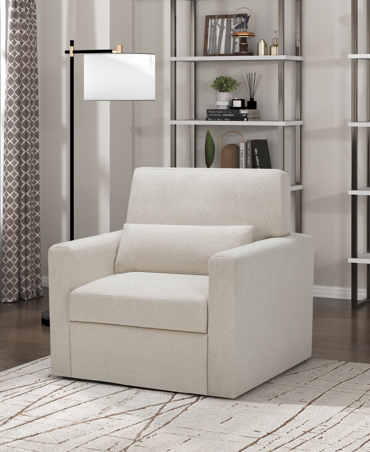 Homelegance White Label Mischa 35" Swivel Chair In Beige