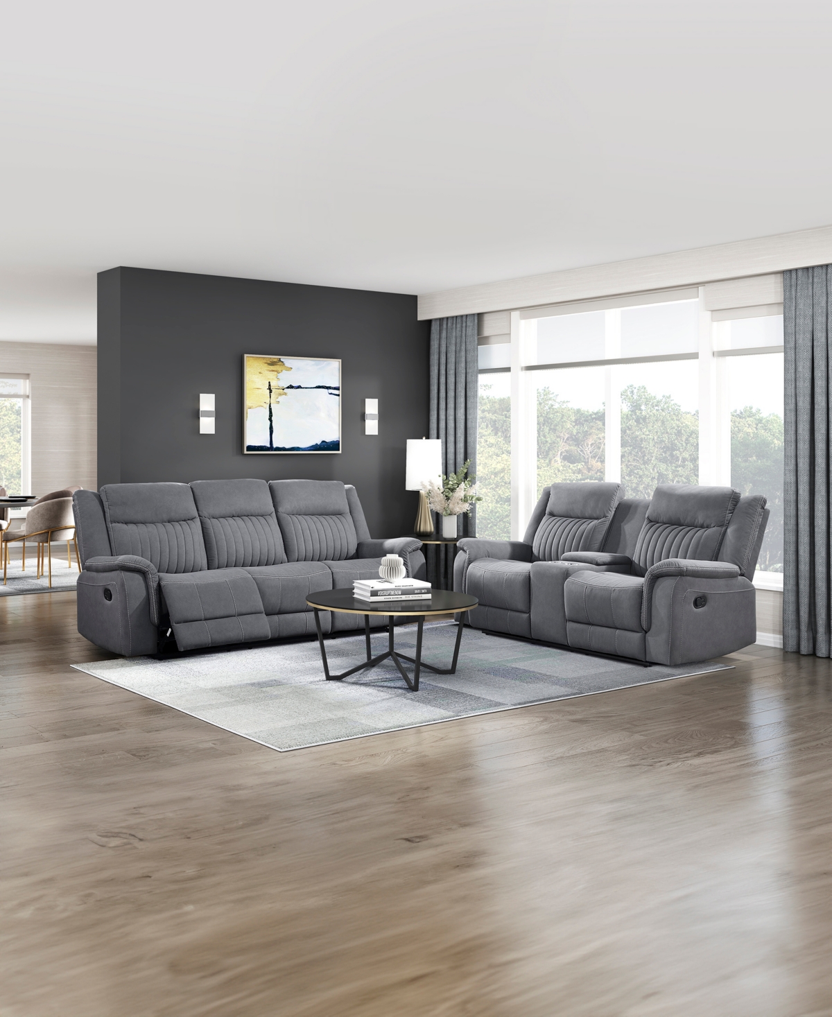 HOMELEGANCE WHITE LABEL MAGNUS 86" DOUBLE RECLINING SOFA 