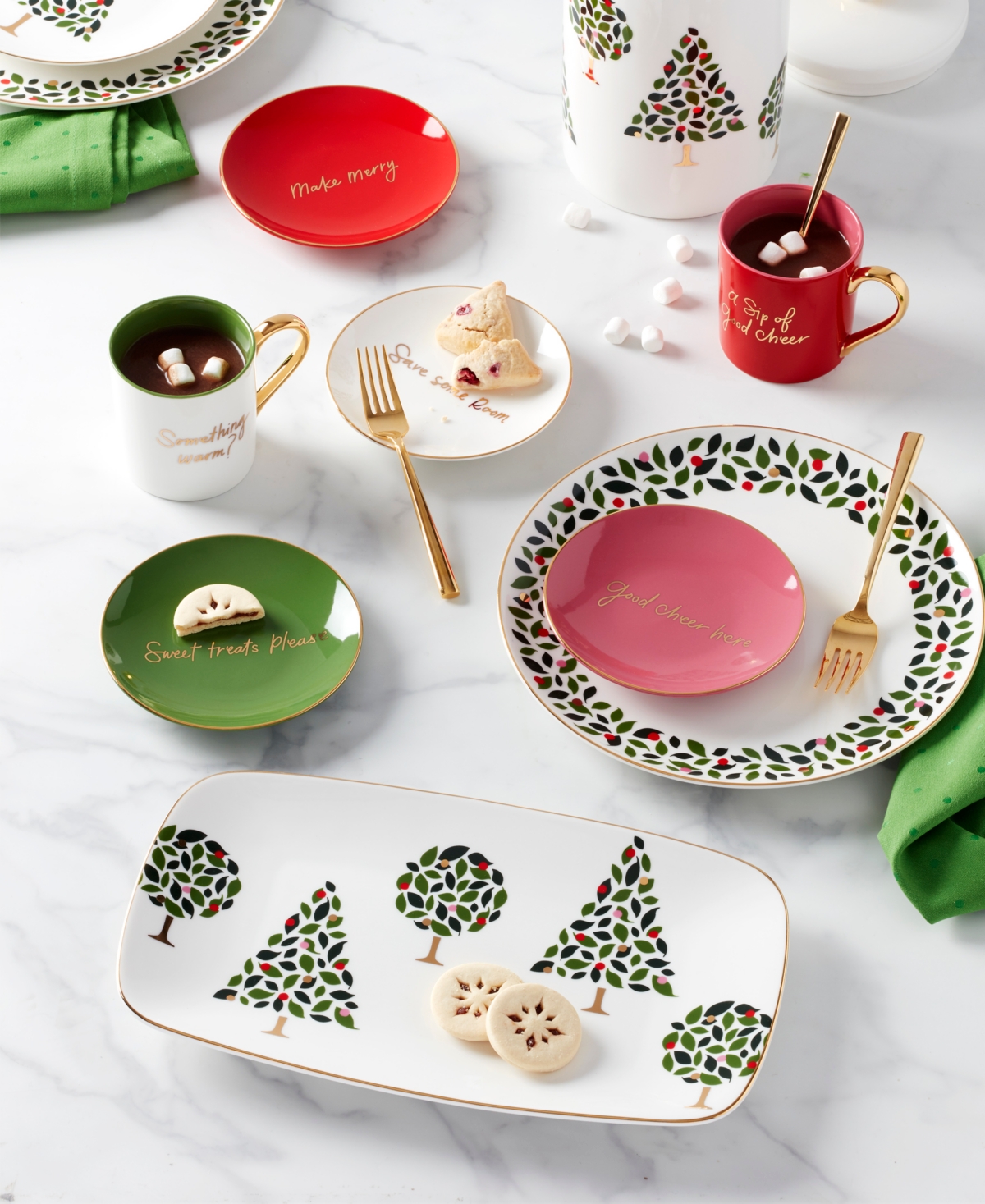 Kate Spade Evergreen Hors D'oeuvres Tray In White And Ivory