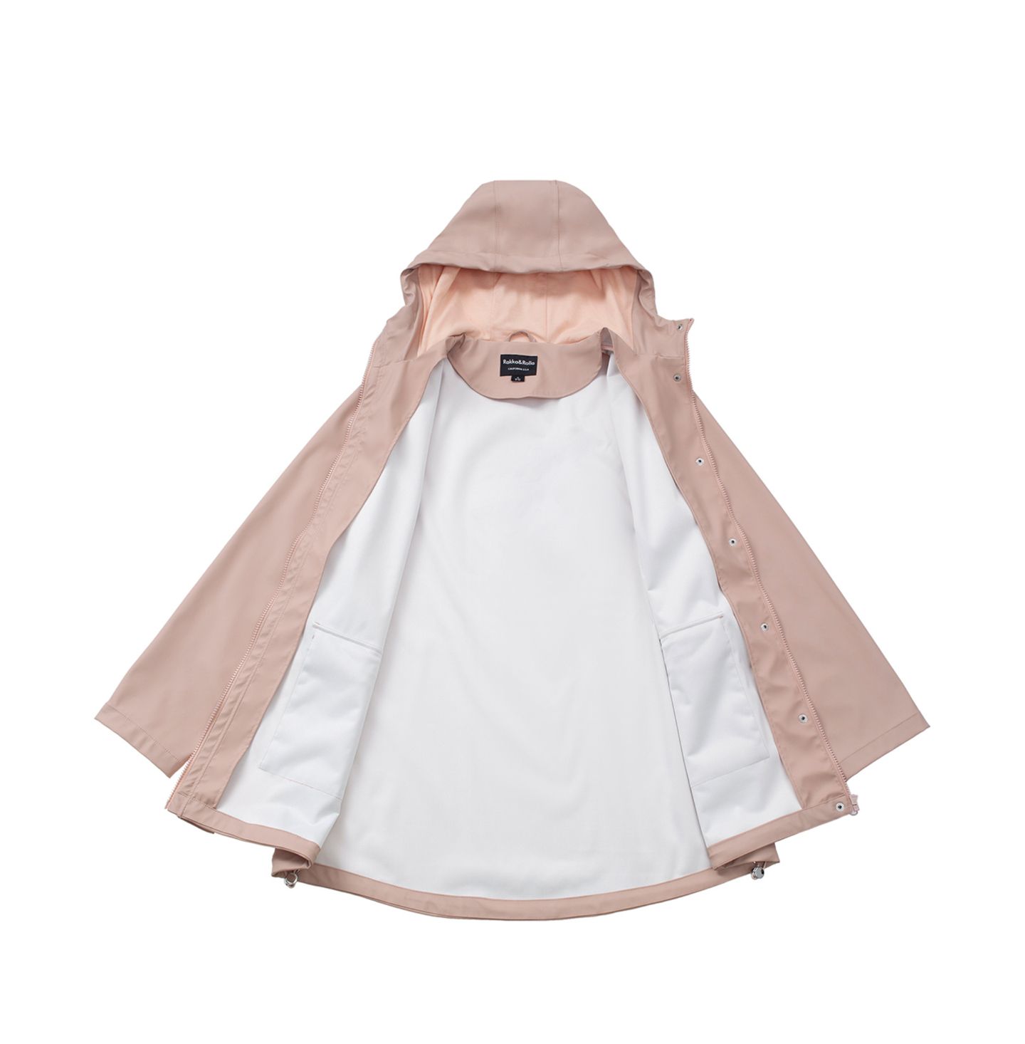 Женская куртка Rokka&Rolla Waterproof Rain Coat Rubberized, цвет: Коралловый персиковый — фото 5