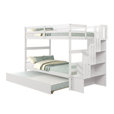 Streamdale Bunk Beds Twin Over Twin Stairway Storage Function