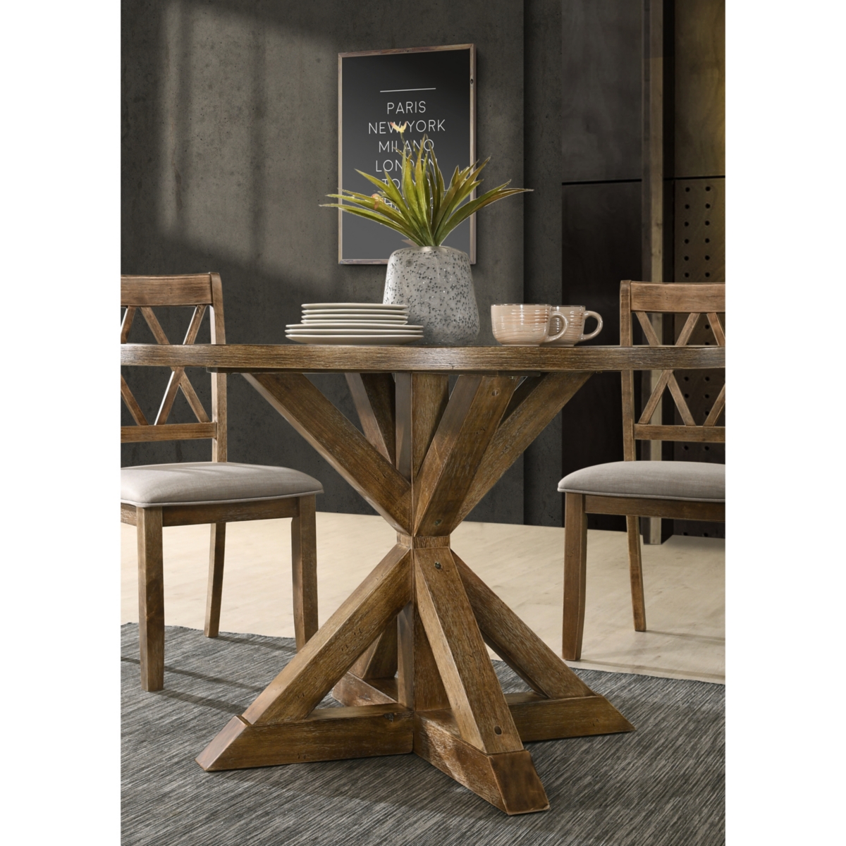 Streamdale Furniture Windvale Cross-Buck Base Dining Table