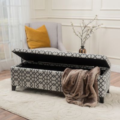Geo-Upholstered Storage Bench Style and Function in One