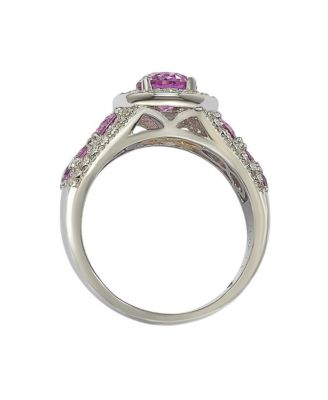 Suzy Levian Sterling Silver Sapphire 7 Stone Ring