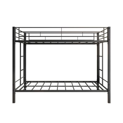 Heavy Duty Twin Over Twin Metal Bunk Bed with Shelf