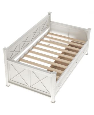 Twin Size Wooden Modern And Rustic Casual Style Daybed, Cream