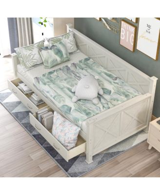 Twin Size Wooden Modern And Rustic Casual Style Daybed, Cream