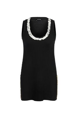 Women's Mother of Pearl Beaded Knit Top