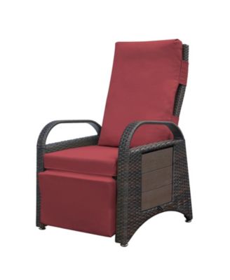 Adjustable Outdoor Rattan Recliner with Hidden Table