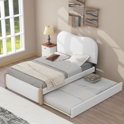 Twin Upholstered Platform Bed with Trundle
