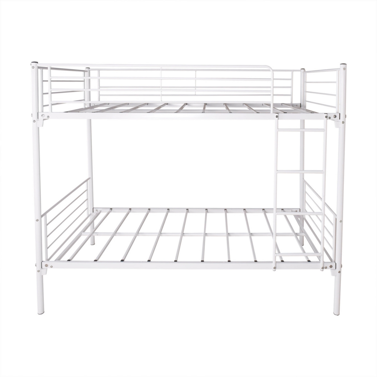 Simplie Fun Twin-Over-Twin Bunk Bed With Metal Frame And Ladder, Space-Saving Design