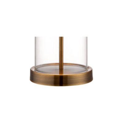 Modern Coastal Table Lamp Fillable 26" High Clear Glass Cylinder Gold Metal White Drum Ball Shade Decor for Living Room Bedroom Beach House Bedside Nightstand Home Office - 360 Lighting