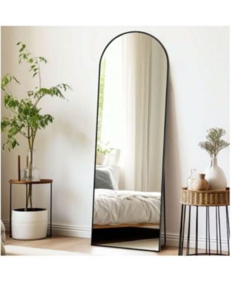 Arched Free Stand Mirror 18"x58" in Black