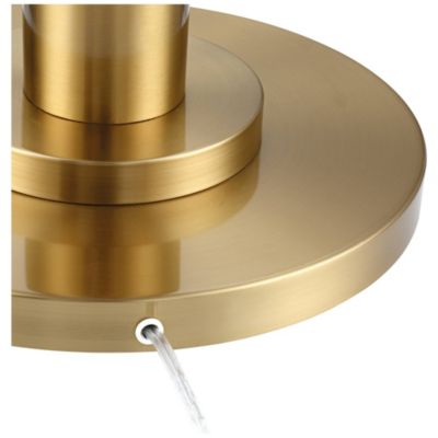 Granview Modern Floor Lamp 70 1/2" Tall Brass Metal Sheer Organza Outer Linen Inner Drum Shade for Living Room Bedroom Office Home