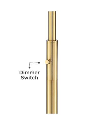 Kinsey Modern Torchiere Floor Lamp 72 1/2" Tall Brass Gold Metal Stone Pattern Crystal Glass Shade for Living Room Office House
