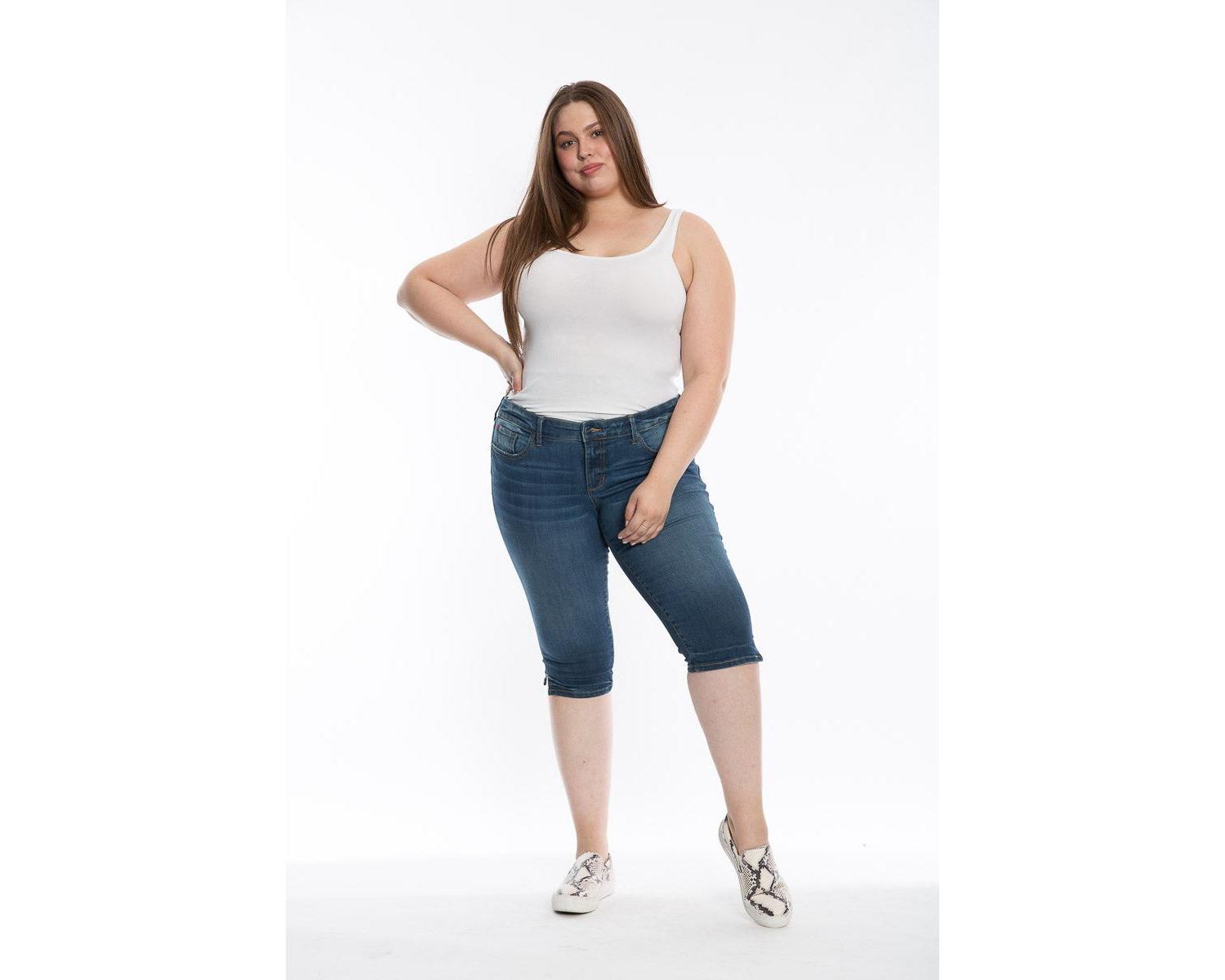Plus Size Denim Crop