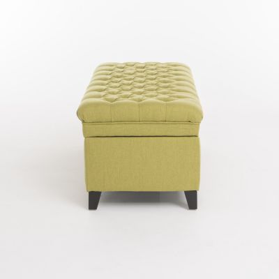 Streamdale JULIANA FABRIC STORAGE OTTOMAN Green, 50" x 20.5" x 18.2