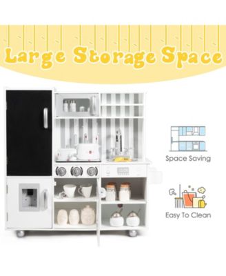 Wooden Kitchen Pretend Play Kitchen with Simulated Sound