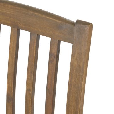 Streamdale Rustic Acacia Wood Dining Chairs with Water-Resistant Cushions