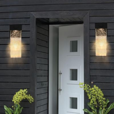 2-Pack Outdoor Transparent LED Crystal Wall Lamp