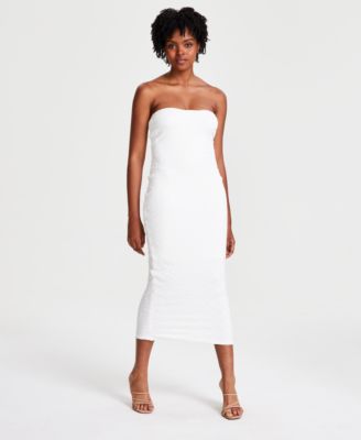 Bar III Women s Strapless Textured Knit Midi Dress Created for Macy s Macy s