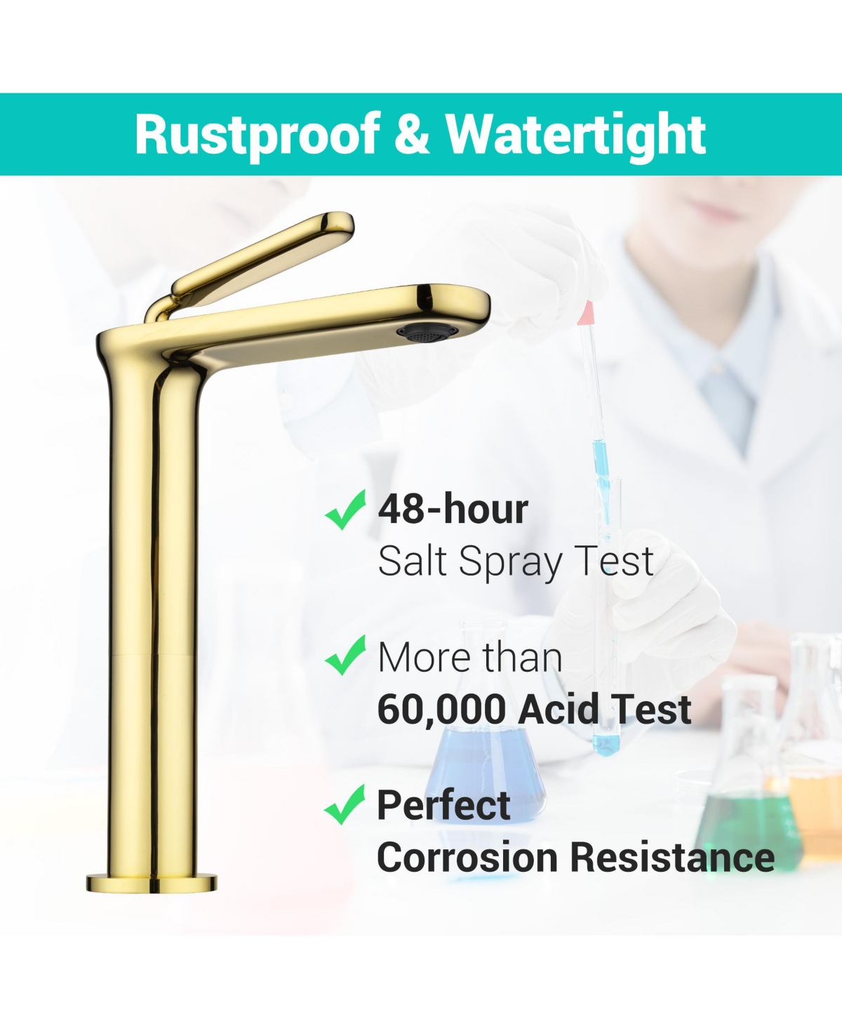 Aquaterior Single Handle Bathroom Vessel Sink Faucet Rv Lavatory Vanity Mixer Tap Gold